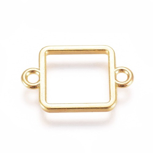 BEZ513 Zawieszka ramka do żywicy łącznik kwadrat 17x12mm złota 2szt