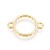 BEZ514 Zawieszka ramka do żywicy łącznik okrągła 18x12mm złota 2szt