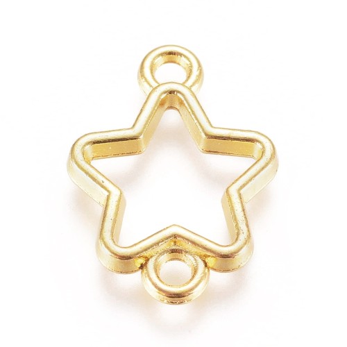 BEZ515 Zawieszka ramka do żywicy łącznik okrągła 16x12mm złota 2szt