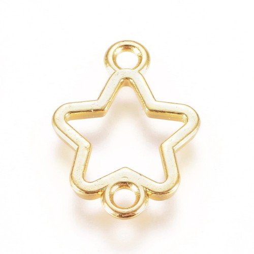 BEZ515 Zawieszka ramka do żywicy łącznik okrągła 16x12mm złota 2szt