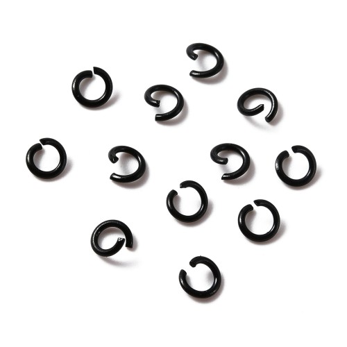 OG133 Ogniwa kółka kółeczka 6mm/1mm 50szt czarne