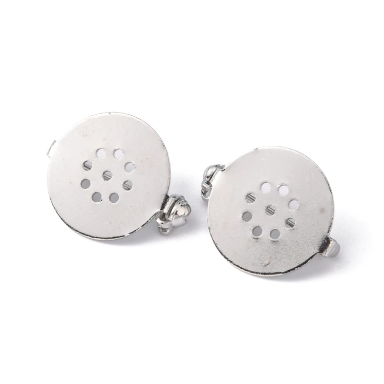 BBR61 Baza zapięcie do broszki broszka 18mm mosiężna- platynowa
