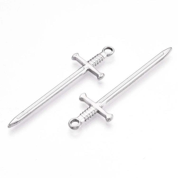 Zawieszka do biżuterii miecz 45mm gotyk fantasy stal szlachetna