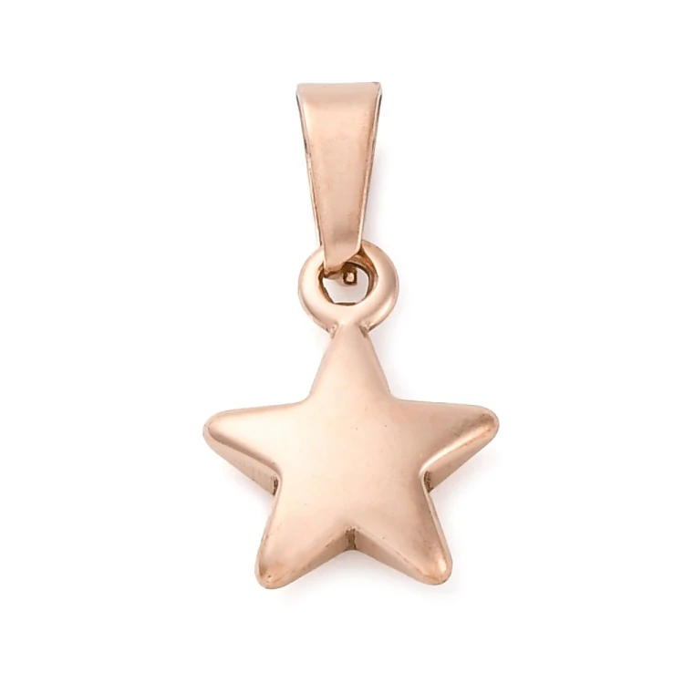ZSS441 Zawieszka do biżuterii gwiazda gwiazdka 10x13mm stal nierdzewna IP rose gold