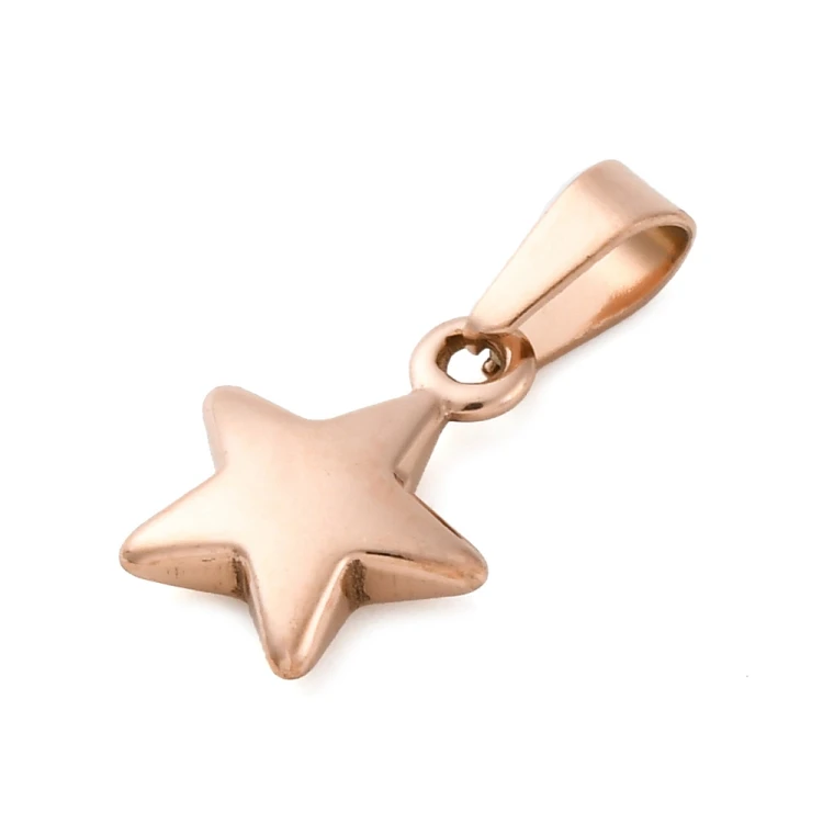 ZSS441 Zawieszka do biżuterii gwiazda gwiazdka 10x13mm stal nierdzewna IP rose gold