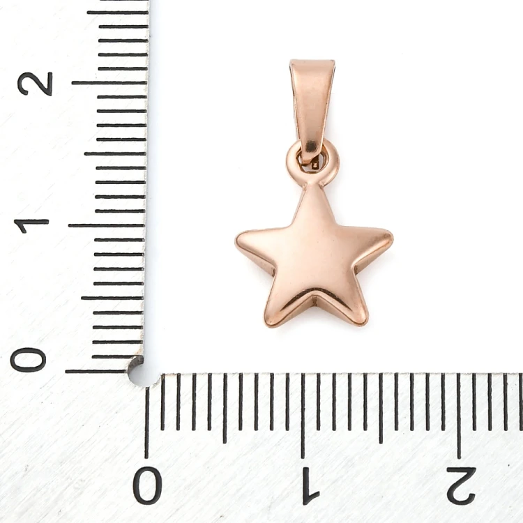 ZSS441 Zawieszka do biżuterii gwiazda gwiazdka 10x13mm stal nierdzewna IP rose gold