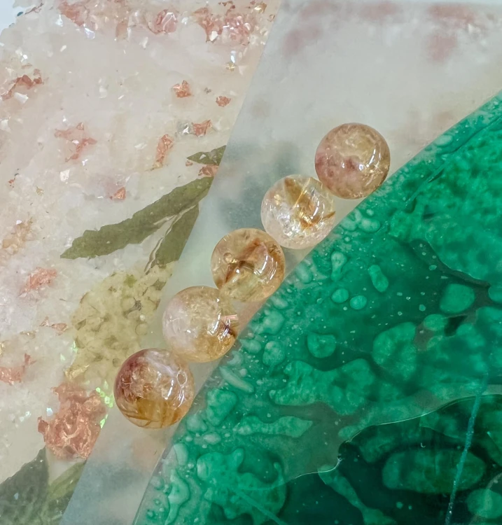 CTR16 Cytryn naturalny kamień dobrobytu i szczęścia koraliki kule 10mm sznur 38szt