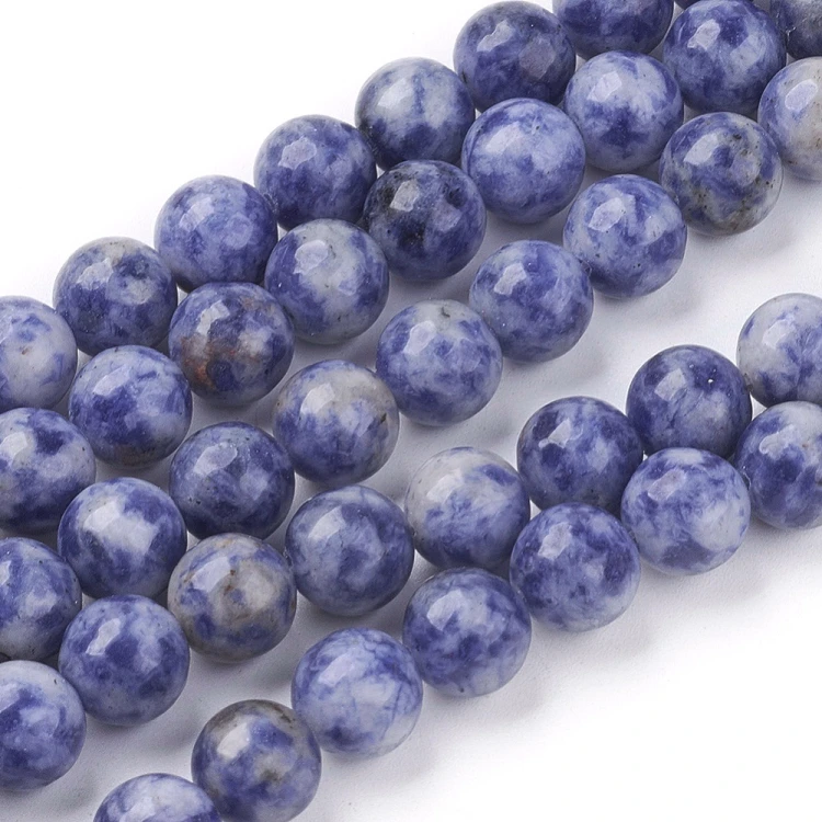 JAS102 Jaspis Blue Spot kamień naturalny koraliki kule 8mm sznur 46szt