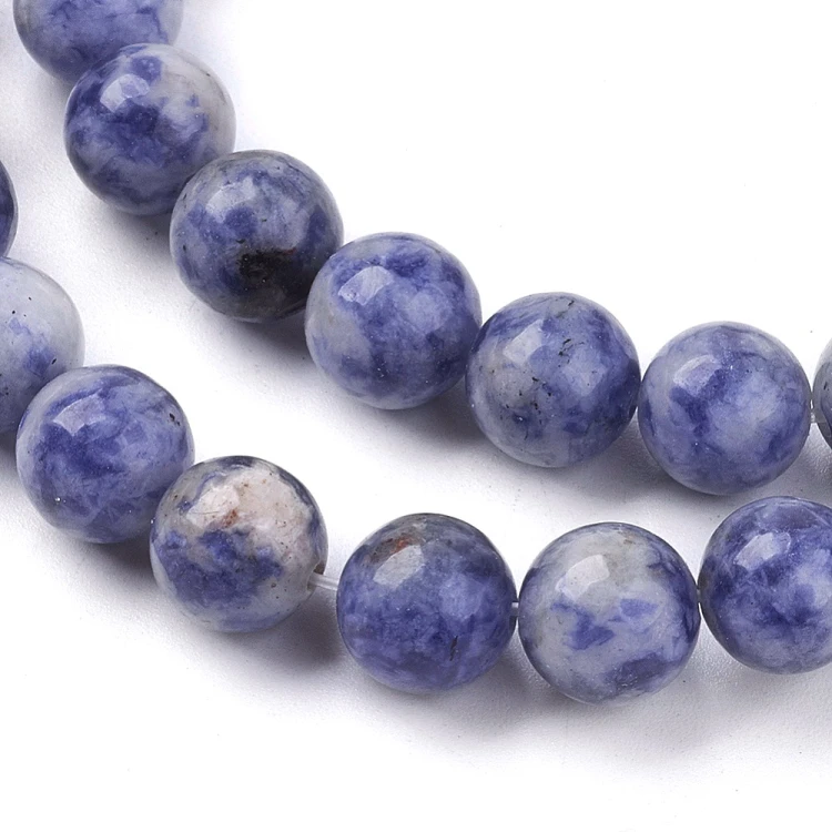 JAS102 Jaspis Blue Spot kamień naturalny koraliki kule 8mm sznur 46szt