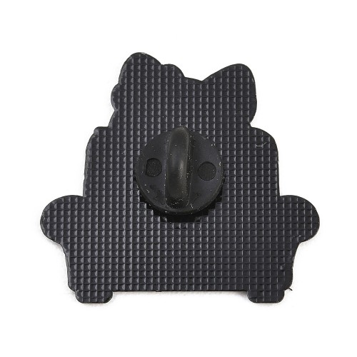 pin119 Przypinka metalowa emaliowana pin kot kotek w fotelu