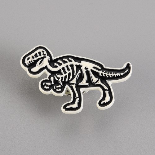 pin130 Przypinka metalowa emaliowana pin szkielet dinozaura