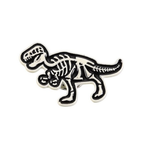 pin130 Przypinka metalowa emaliowana pin szkielet dinozaura