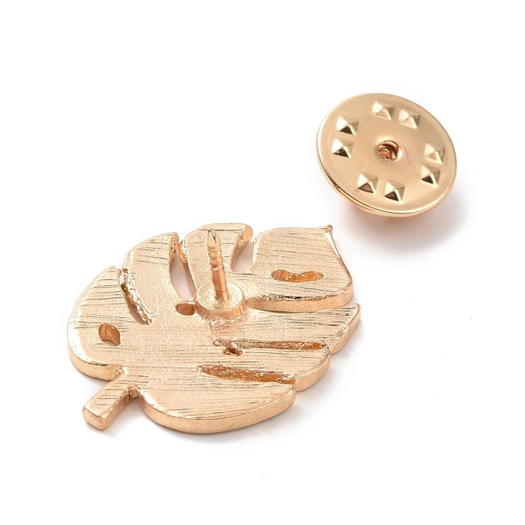 pin131 Przypinka metalowa emaliowana pin liść monstery