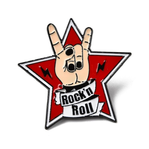 pin146 Przypinka metalowa emaliowana pin gwiazda rock'n'roll