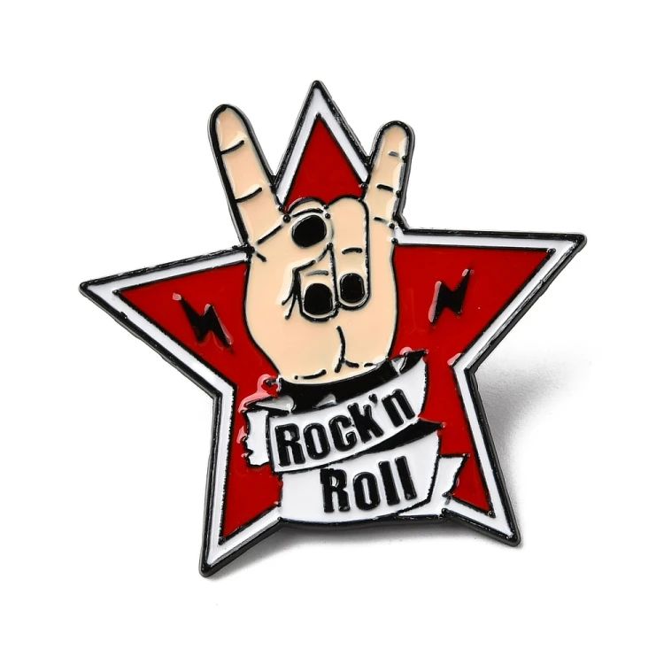 pin146 Przypinka metalowa emaliowana pin gwiazda rock'n'roll