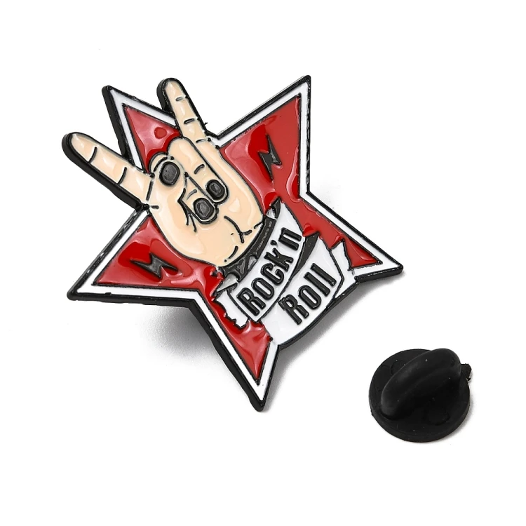 pin146 Przypinka metalowa emaliowana pin gwiazda rock'n'roll