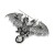 PIN149 Przypinka ozdobna metalowa z cyrkonią broszka - smoki fantasy niebieskie ombre