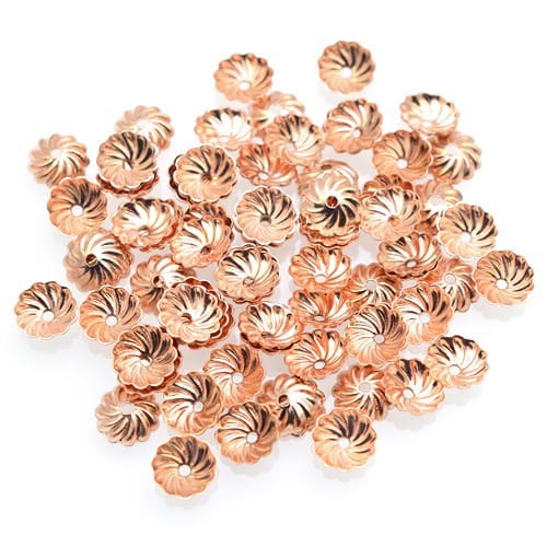 prm685 Przekładka 7mm nakładka ozdobna na koralik mosiężna 10szt rose gold