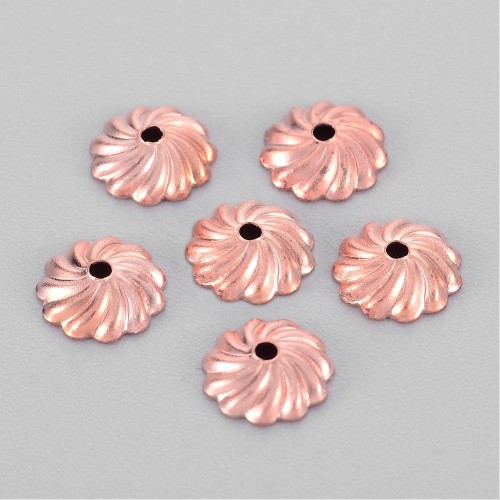 prm685 Przekładka 7mm nakładka ozdobna na koralik mosiężna 10szt rose gold