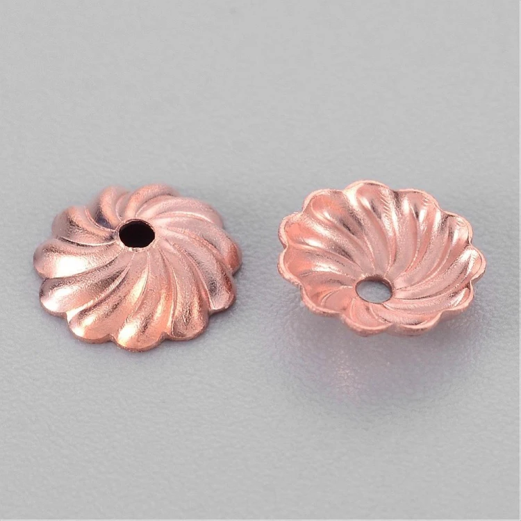 prm685 Przekładka 7mm nakładka ozdobna na koralik mosiężna 10szt rose gold