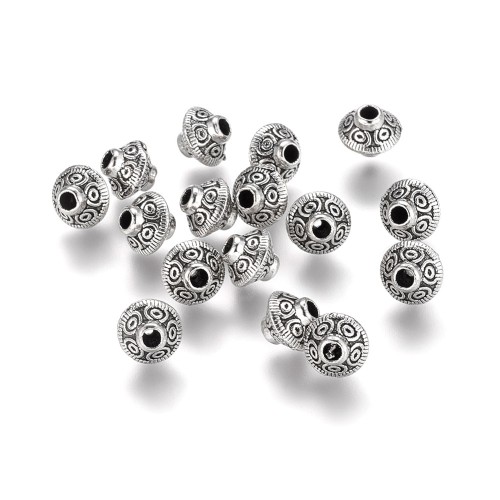 prm686 Przekładka 6mm ozdobna metalowa 10szt stare srebro
