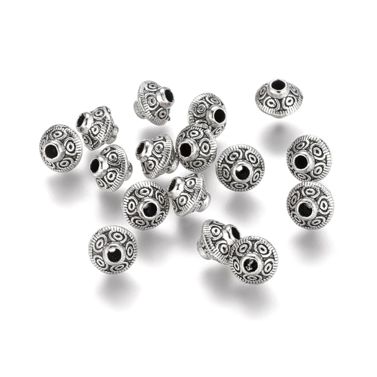 prm686 Przekładka 6mm ozdobna metalowa 10szt stare srebro