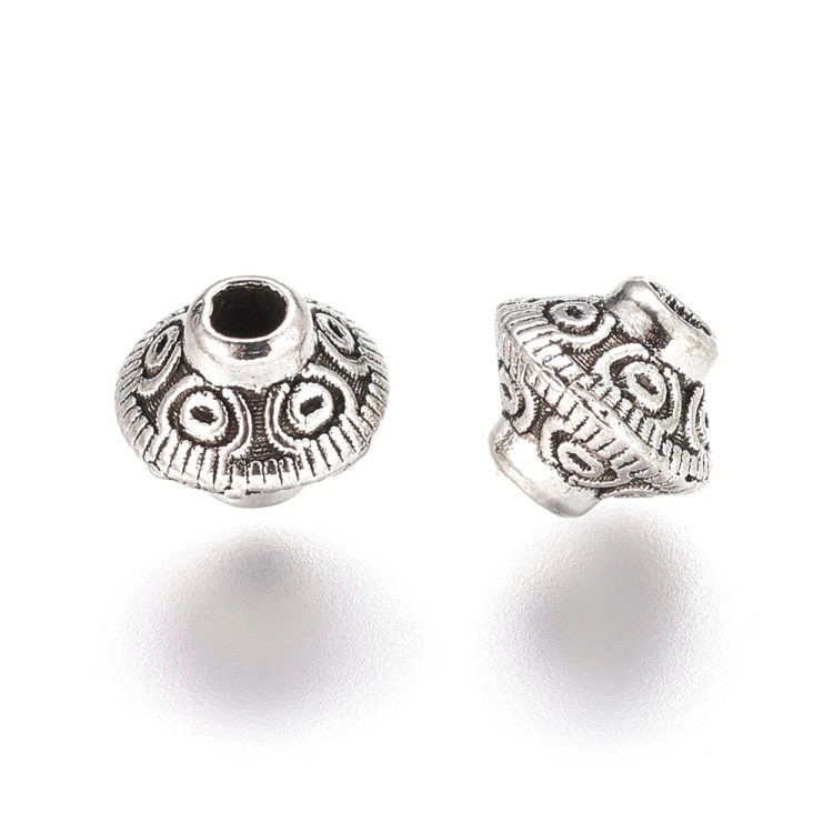 prm686 Przekładka 6mm ozdobna metalowa 10szt stare srebro