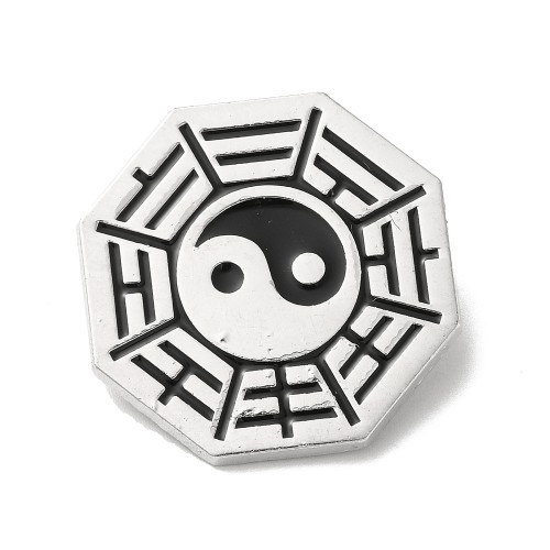 PIN154 Przypinka ozdobna metalowa broszka emaliowana - Yin Yang