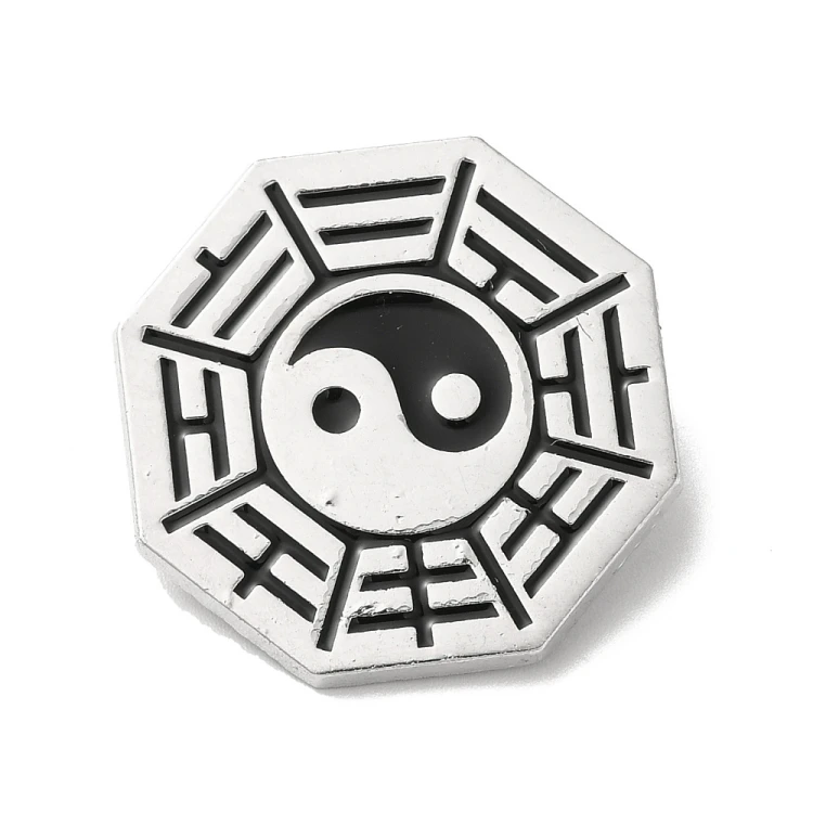PIN154 Przypinka ozdobna metalowa broszka emaliowana - Yin Yang