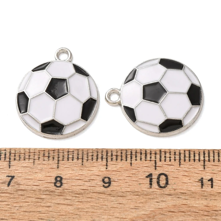 ZM93 Zawieszka metalowa emaliowana piłka 18mm 2szt