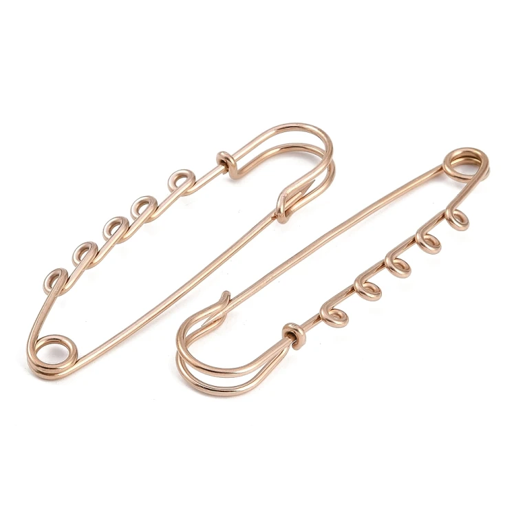 AGB16 Baza agrafki ozdobna agrafka 20x70mm stal nierdzewna (IP) - rose gold