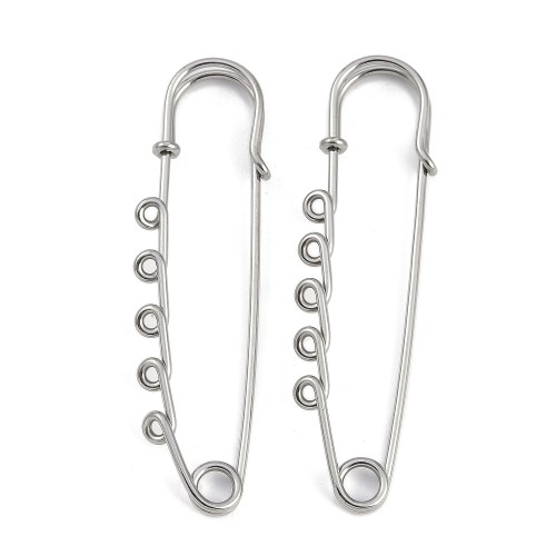 AGB17 Baza agrafki ozdobna agrafka 20x70mm stal nierdzewna (IP) - platynowa