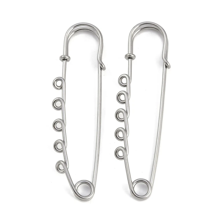 AGB17 Baza agrafki ozdobna agrafka 20x70mm stal nierdzewna (IP) - platynowa