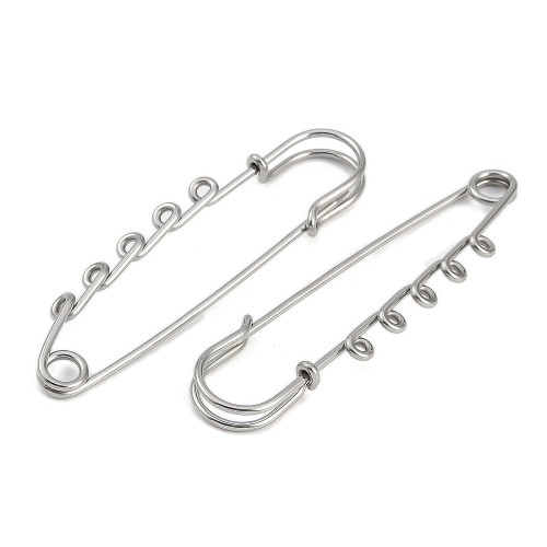 AGB17 Baza agrafki ozdobna agrafka 20x70mm stal nierdzewna (IP) - platynowa