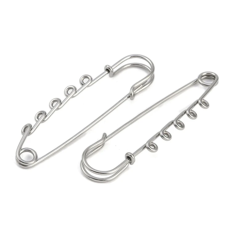 AGB17 Baza agrafki ozdobna agrafka 20x70mm stal nierdzewna (IP) - platynowa