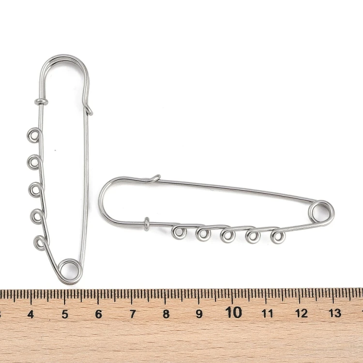 AGB17 Baza agrafki ozdobna agrafka 20x70mm stal nierdzewna (IP) - platynowa