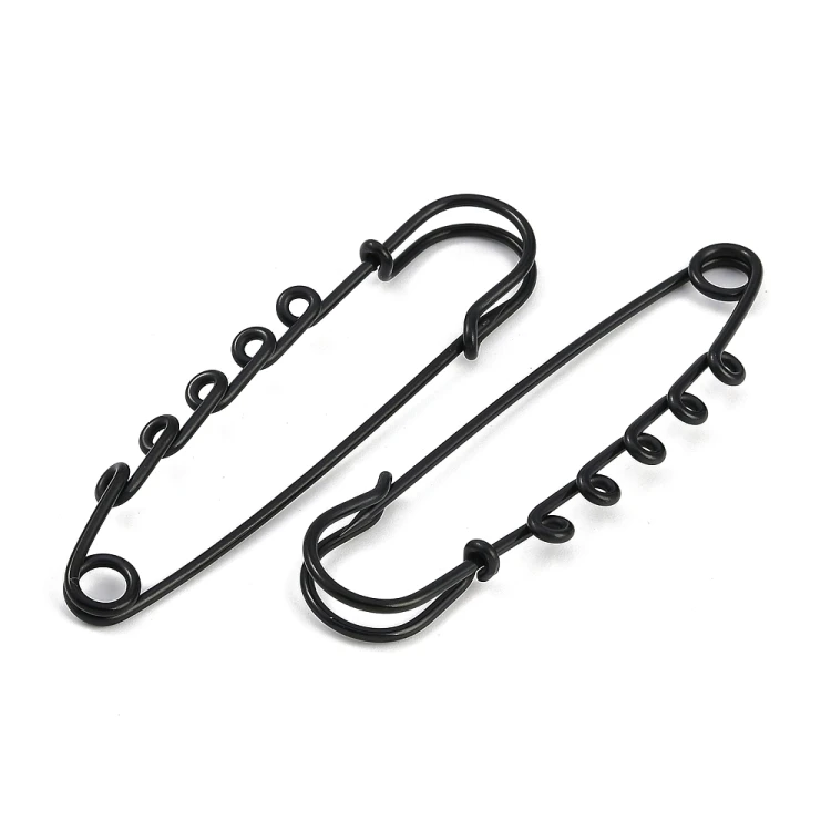 AGB18 Baza agrafki ozdobna agrafka 20x70mm stal nierdzewna (IP) - czarna
