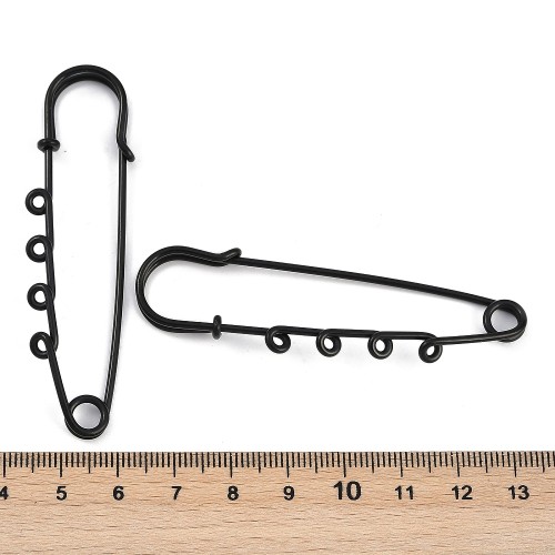 AGB19 Baza agrafki ozdobna agrafka 20x70mm stal nierdzewna (IP) - czarna
