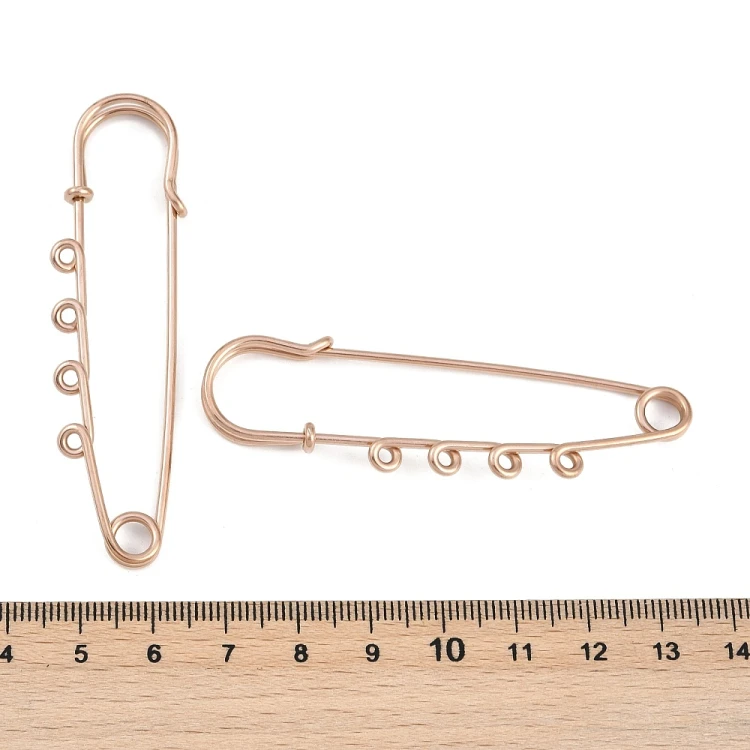AGB20 Baza agrafki ozdobna agrafka 20x70mm stal nierdzewna (IP) - rose gold
