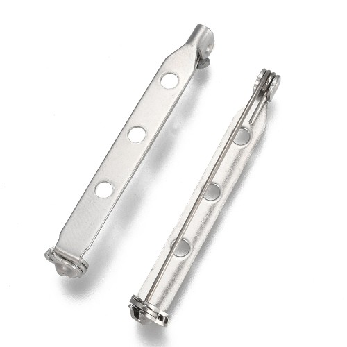 BBR66 Baza zapięcie do broszki przypinki 5x40mm stal nierdzewna 5szt