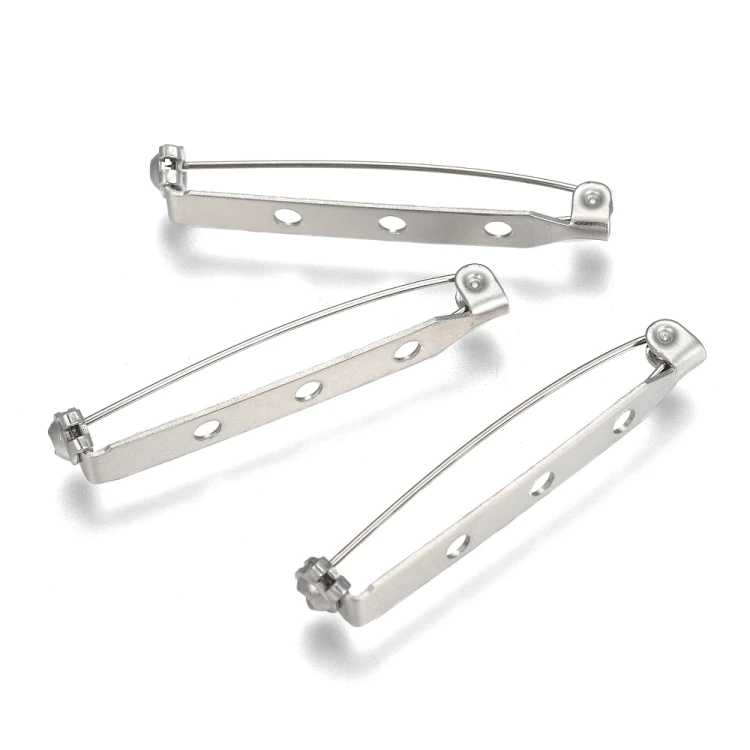 BBR66 Baza zapięcie do broszki przypinki 5x40mm stal nierdzewna 5szt