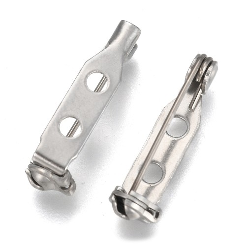 BBR68 Baza zapięcie do broszki przypinki 5x21mm stal nierdzewna 5szt