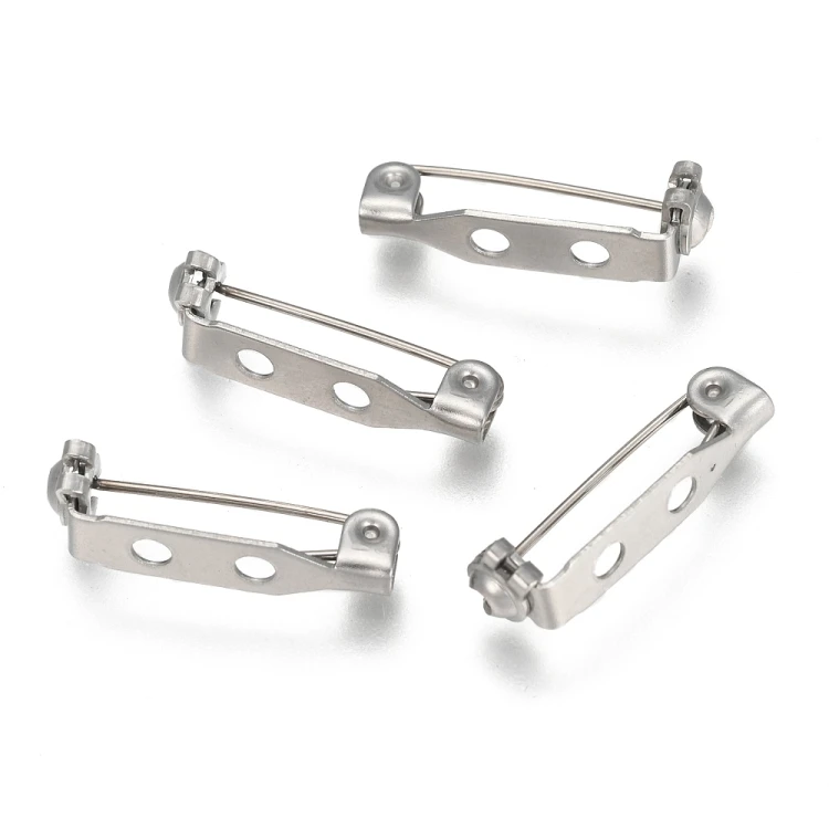 BBR68 Baza zapięcie do broszki przypinki 5x21mm stal nierdzewna 5szt