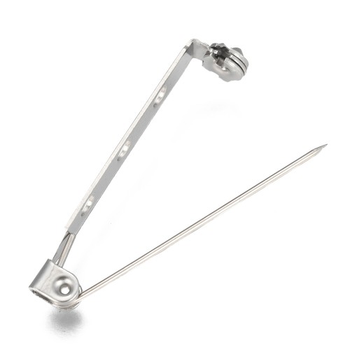 BBR69 Baza zapięcie do broszki przypinki 5x33mm stal nierdzewna 5szt