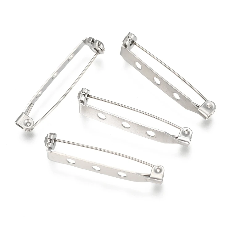 BBR69 Baza zapięcie do broszki przypinki 5x33mm stal nierdzewna 5szt