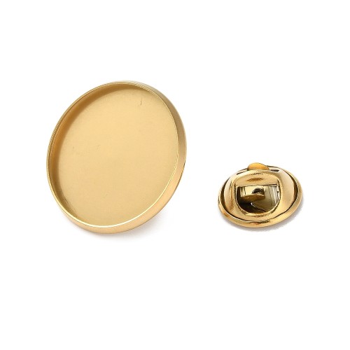 bpi19 Baza zapięcie do przypinki pin broszka 20mm stal nierdzewna- złota