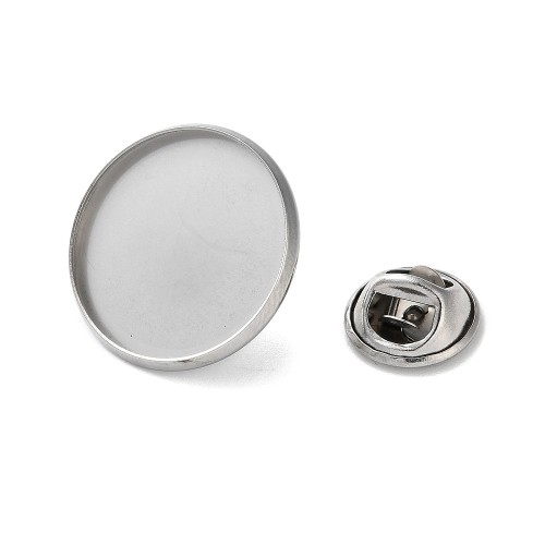 bpi20 Baza zapięcie do przypinki pin broszka 20mm stal nierdzewna 5szt
