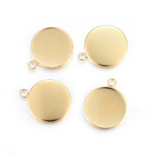 BMK305 Zawieszka baza pod kaboszon okrągła 18mm stal nierdzewna 2szt złota 24K