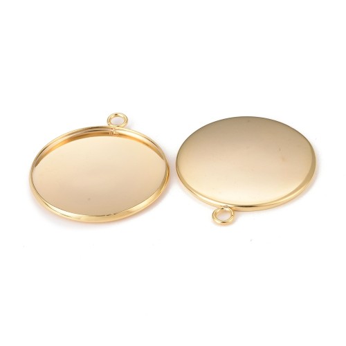 BMK308 Zawieszka baza pod kaboszon okrągła 30mm stal nierdzewna 2szt złota