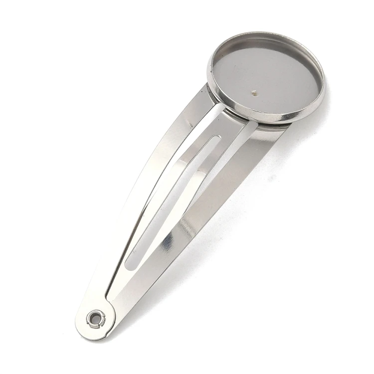 BDS44 Baza spinki do włosów pod kaboszon 16mm stal nierdzewna - platynowa